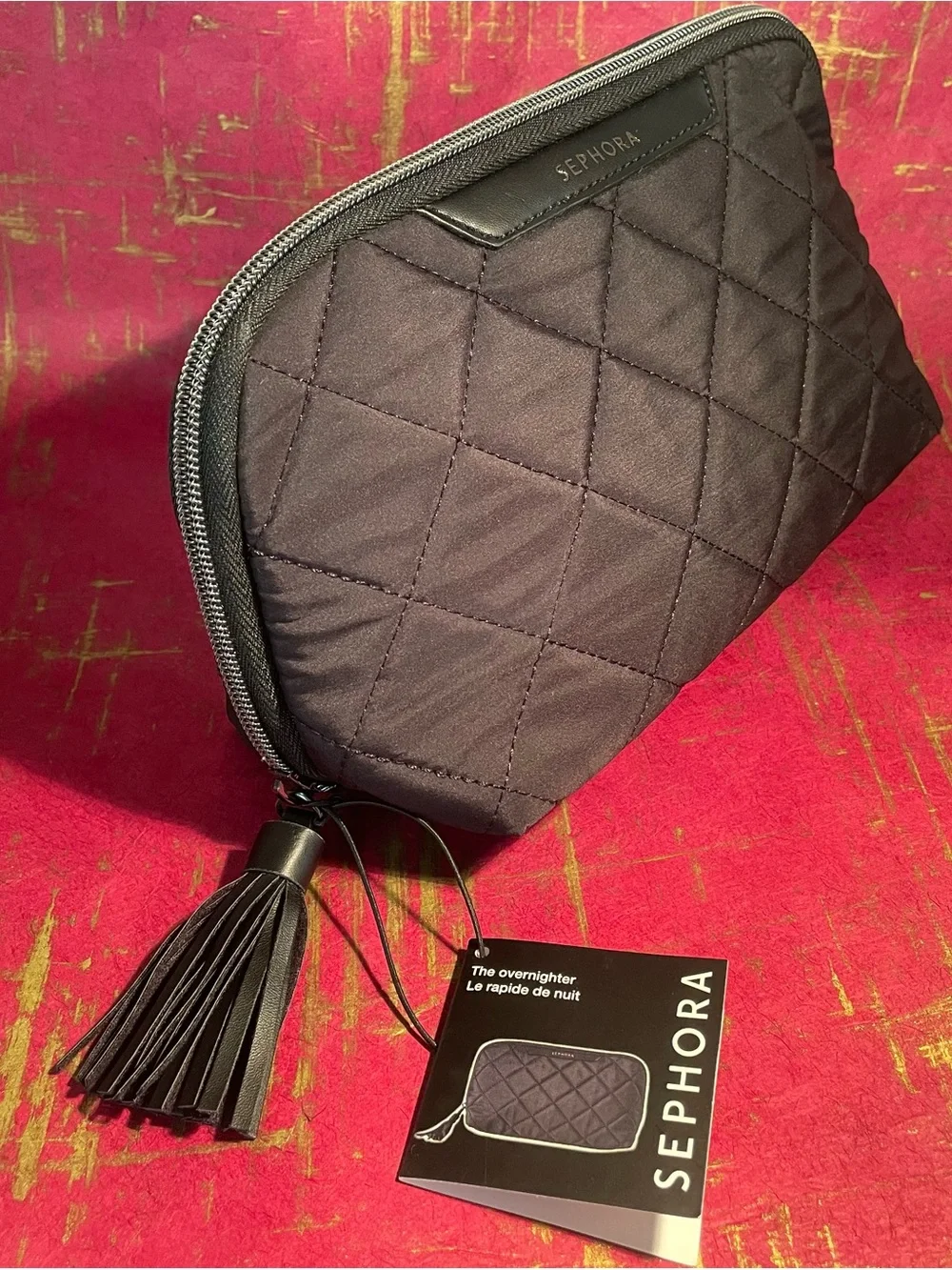 NWT Sephora Collection - The Overnighter Quilted Cosmetic Makeup Travel Pouch